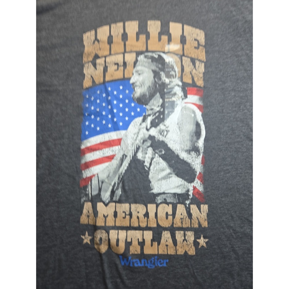 NWT Willie Nelson Nelson Short Sleeve T-shirt XXL Wrangler American Outlaw - Picture 2 of 5